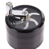 Mini 40mm 4 Layer Hand Crank Grinder Metal Zinc Alloy Spices Grinder with Handle Black In Australia - Darrahopens