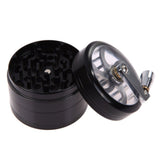 Mini 40mm 4 Layer Hand Crank Grinder Metal Zinc Alloy Spices Grinder with Handle Black