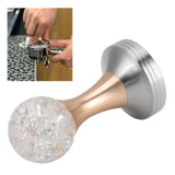 Crystal Ball Coffee Flat Tamper Stainless Steel Base Powder Hammer for Coffee Accessories Gold 53mm