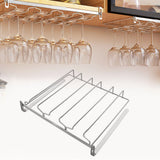 Wine Glass Holder Stainless Steel Punch Free Wine Glass Rack Under Cabinet for Home Goblet Storage