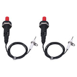 2 Pcs Piezo Igniter 1 Out 2 Push Button with Ignition Needle Wire 1 Meter Piezoelectric Ignition for Fireplace Oven Heater Kitchen