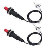2 Pcs Piezo Igniter 1 Out 2 Push Button with Ignition Needle Wire 1 Meter Piezoelectric Ignition for Fireplace Oven Heater Kitchen