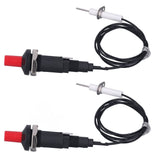 2 Pcs Piezo Igniter 1 Out 2 Push Button with Ignition Needle Wire 1 Meter Piezoelectric Ignition for Fireplace Oven Heater Kitchen