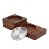 Wooden Cigar Ashtrays Coaster Retro Detachable Exquisite 2 in 1 Whiskey Tray and Cigar Holder for Home Bar Office Square