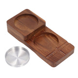 Wooden Cigar Ashtrays Coaster Retro Detachable Exquisite 2 in 1 Whiskey Tray and Cigar Holder for Home Bar Office Square