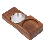 Wooden Cigar Ashtrays Coaster Retro Detachable Exquisite 2 in 1 Whiskey Tray and Cigar Holder for Home Bar Office Square