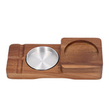 Wooden Cigar Ashtrays Coaster Retro Detachable Exquisite 2 in 1 Whiskey Tray and Cigar Holder for Home Bar Office Square