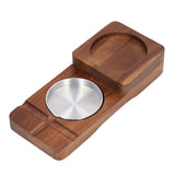 Wooden Cigar Ashtrays Coaster Retro Detachable Exquisite 2 in 1 Whiskey Tray and Cigar Holder for Home Bar Office Square
