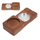 Wooden Cigar Ashtrays Coaster Retro Detachable Exquisite 2 in 1 Whiskey Tray and Cigar Holder for Home Bar Office Square