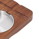 Wooden Cigar Ashtrays Coaster Retro Detachable Exquisite 2 in 1 Whiskey Tray and Cigar Holder for Home Bar Office Square
