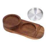 Wooden Cigar Ashtrays Coaster Retro Detachable Exquisite 2 in 1 Whiskey Tray and Cigar Holder for Home Bar Office Oval