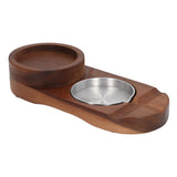 Wooden Cigar Ashtrays Coaster Retro Detachable Exquisite 2 in 1 Whiskey Tray and Cigar Holder for Home Bar Office Oval