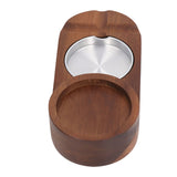 Wooden Cigar Ashtrays Coaster Retro Detachable Exquisite 2 in 1 Whiskey Tray and Cigar Holder for Home Bar Office Oval