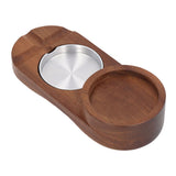 Wooden Cigar Ashtrays Coaster Retro Detachable Exquisite 2 in 1 Whiskey Tray and Cigar Holder for Home Bar Office Oval