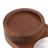 Wooden Cigar Ashtrays Coaster Retro Detachable Exquisite 2 in 1 Whiskey Tray and Cigar Holder for Home Bar Office Oval
