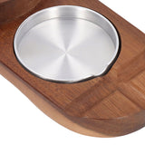Wooden Cigar Ashtrays Coaster Retro Detachable Exquisite 2 in 1 Whiskey Tray and Cigar Holder for Home Bar Office Oval