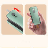 Mini Bag Sealer 2 in 1 Heat Sealer and Cutter Bottom Magnetic Handheld Plastic Bag Resealer Machine for Home Gray Green Polymer Battery Powered In Australia - Darrahopens