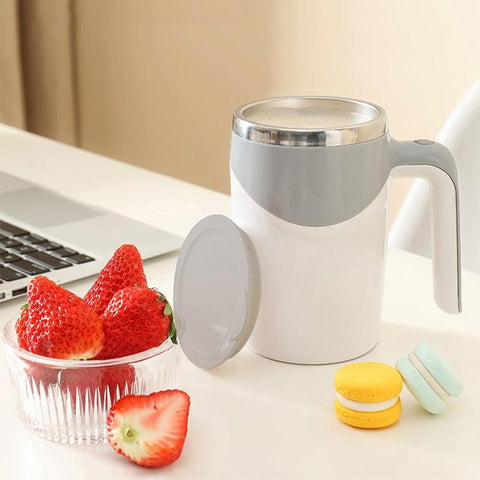 Stirring Cup 380ml 7000RPM Stainless Steel Inner Tank PP Shell Mixing Coffee Mug for Drinking Battery Powered Grey In Australia - Darrahopens