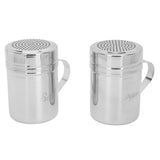 2pcs Stainless Steel Dredge Shaker with Lid Handle Salt Sugar Shakers Seasoning Pepper Shaker for Cooking Baking In Australia - Darrahopens