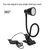 Adjustable Clip Lamp USB Learning Light Reading Eye Protection Lighting SuppliesBlack