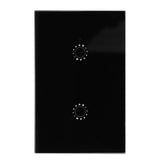 LED Smart Light Switch WiFi Wall Touch 2 Gang for Amazon Alexa Intelligent Voice APP Control AC 95‑250VBlack Cover