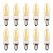 10Pcs E12 Long Filament Light Bulbs 3W AC110V Chandelier Ceiling Lamp Bulb Warm White In Australia - Darrahopens
