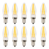 10Pcs E12 Long Filament Light Bulbs 3W AC110V Chandelier Ceiling Lamp Bulb Warm White In Australia - Darrahopens