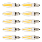 10Pcs E12 Long Filament Light Bulbs 3W AC110V Chandelier Ceiling Lamp Bulb Warm White In Australia - Darrahopens