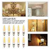 10Pcs E12 Long Filament Light Bulbs 3W AC110V Chandelier Ceiling Lamp Bulb Warm White