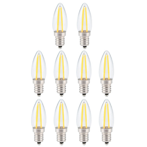 10Pcs E12 Long Filament Small LED Light Bulbs Dimmable Lamp 1.5W AC110V for Home Lighting In Australia - Darrahopens