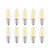 10Pcs E12 Long Filament Small LED Light Bulbs Dimmable Lamp 1.5W AC110V for Home Lighting In Australia - Darrahopens