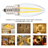 10Pcs E12 Long Filament Small LED Light Bulbs Dimmable Lamp 1.5W AC110V for Home Lighting