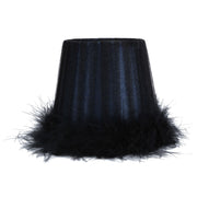 6Pcs Feather Cloth Lampshade Blue Hotel Chandelier Wall Lamp Decoration Protective Cover