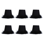 6Pcs Cloth Pendant Lamp Shade with Feather Edge Chandelier Lampshade Light Decoration Accessories In Australia - Darrahopens
