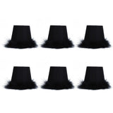 6Pcs Cloth Pendant Lamp Shade with Feather Edge Chandelier Lampshade Light Decoration Accessories In Australia - Darrahopens