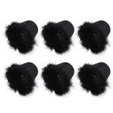 6Pcs Cloth Pendant Lamp Shade with Feather Edge Chandelier Lampshade Light Decoration Accessories In Australia - Darrahopens