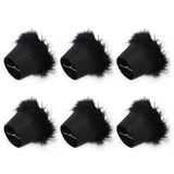 6Pcs Cloth Pendant Lamp Shade with Feather Edge Chandelier Lampshade Light Decoration Accessories