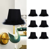 6Pcs Cloth Pendant Lamp Shade with Feather Edge Chandelier Lampshade Light Decoration Accessories In Australia - Darrahopens