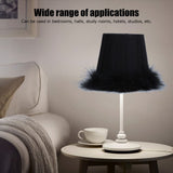 6Pcs Cloth Pendant Lamp Shade with Feather Edge Chandelier Lampshade Light Decoration Accessories
