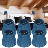 6PCS Modern Simple Lampshade Cloth Lampshade for Crystal Clip On Chandelier Wall Lamp Blue In Australia - Darrahopens