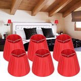 6Pcs Lampshade Modern Fabric Table Lamp Cover for Crystal Chandelier Wall Light Red