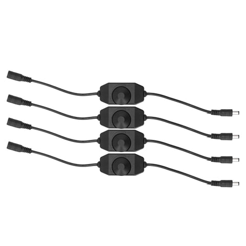 4Pcs 12V LED Brightness Dimmer Lamp Stepless Dimming Knob Controller Accessory Black In Australia - Darrahopens