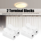 100pcs CH‑2 Connectors for LED Ceiling Light Flame Retardant 2 Port Press Terminal