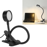 USB Desk Lamp 360° Angle Adjustable Clip On Gooseneck Reading Light for Office Bedroom