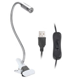 USB Powered ClipOn Desk Lamp Home LED Reading Flexible Table Lamp Silver Warm Light In Australia - Darrahopens