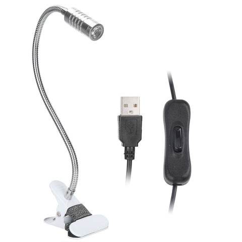 USB Powered ClipOn Desk Lamp Home LED Reading Flexible Table Lamp Silver Warm Light In Australia - Darrahopens