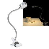 Clamp Light USB Warm Cold Color Temperature 360 Degrees Adjustable Gooseneck Light (Silver)