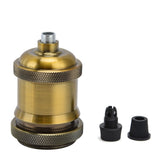 2PCS Vintage Lamp Socket Retro Aluminum Lamp Holder DIY Accessories for E26/27 Vintage BulbsYellow Bronze