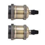 2PCS Vintage Lamp Socket Retro Aluminum Lamp Holder DIY Accessories for E26/27 Vintage BulbsGreen Bronze