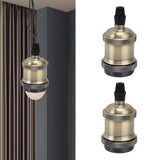 2PCS Vintage Lamp Socket Retro Aluminum Lamp Holder DIY Accessories for E26/27 Vintage BulbsGreen Bronze
